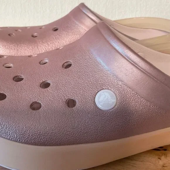 Crocs Crocband Unisex Ice Pop Metallic Pink Barbie Slip On Clogs Men-9/Women-11 - Picture 4 of 10